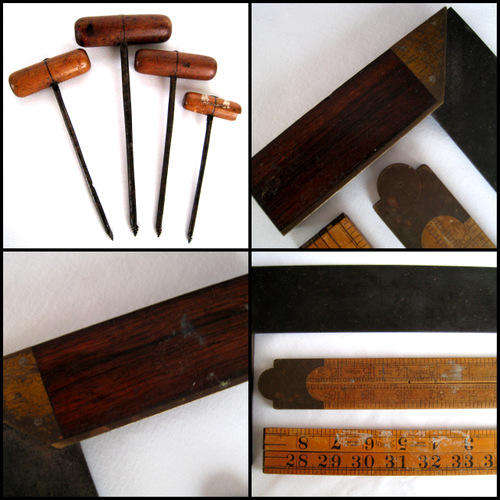 SET OF VINTAGE TOOLS for the CARPENTER - AWLS MID 1800's