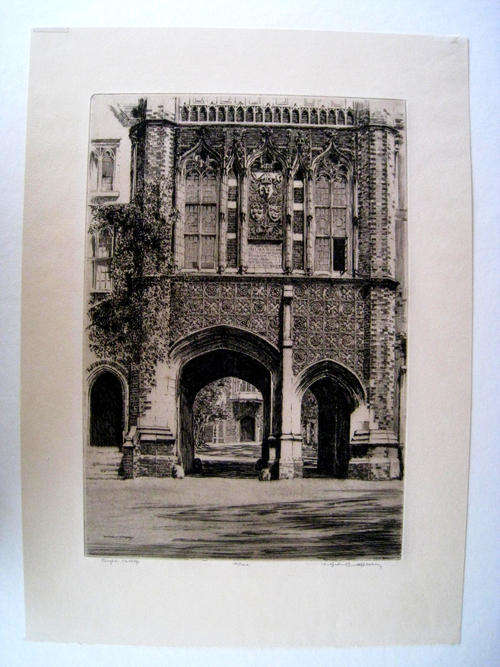 ETCHING of BRIGHTON COLLEGE by WILFRED CRAWFORD APPLEBY