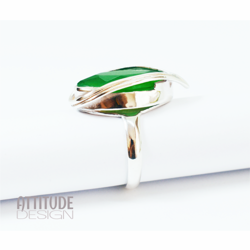 Sterling Silver Green Stone Ring