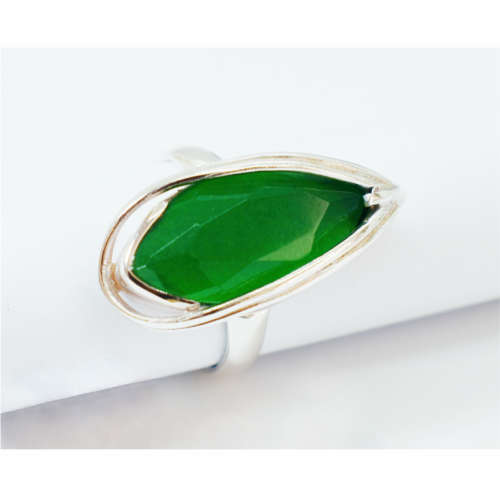 Sterling Silver Green Stone Ring