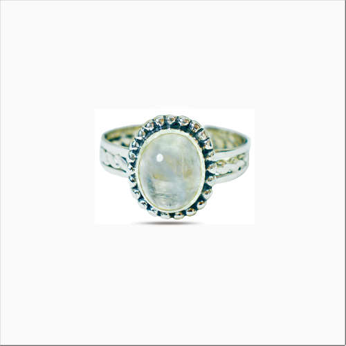 Natural Moonstone Sterling Silver Ring - Size R