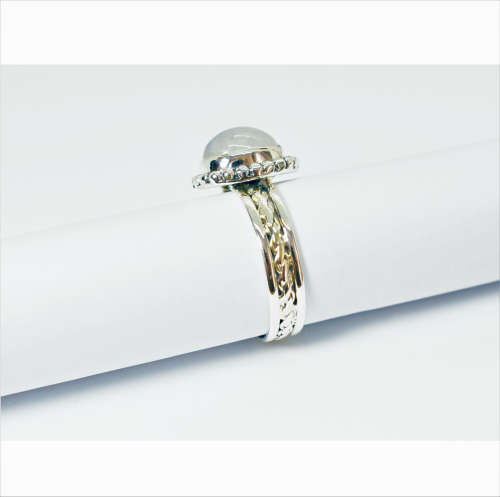 Natural Moonstone Sterling Silver Ring - Size R