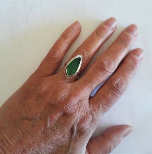 Sterling Silver Green Stone Ring