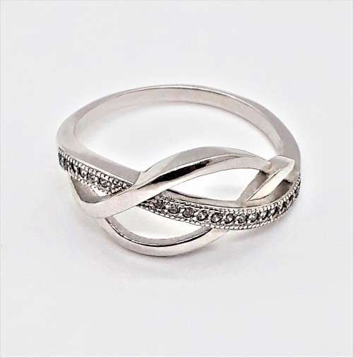 Open Style Cubic Zirconia Sterling Silver Filled Ring