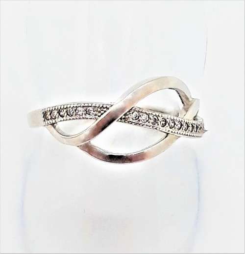 Open Style Cubic Zirconia Sterling Silver Filled Ring