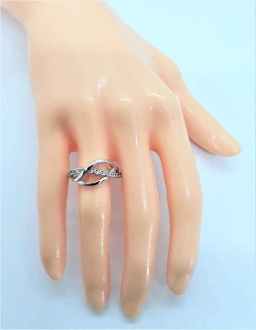 Open Style Cubic Zirconia Sterling Silver Filled Ring