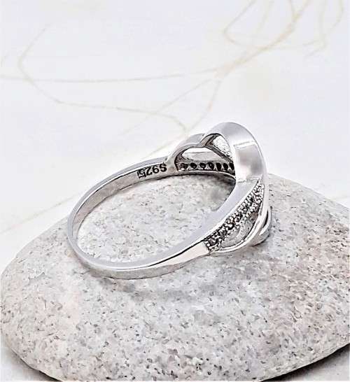 Open Style Cubic Zirconia Sterling Silver Filled Ring