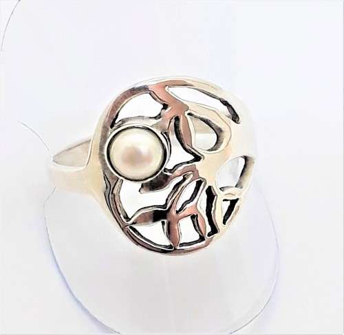 Natural Cultured Pearl Sterling Silver Ring