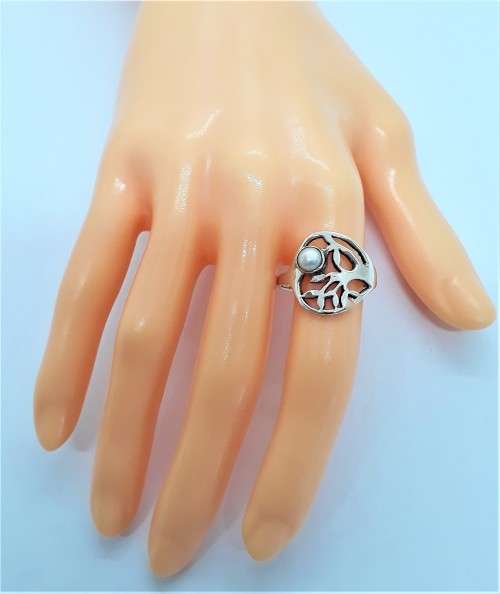 Natural Cultured Pearl Sterling Silver Ring