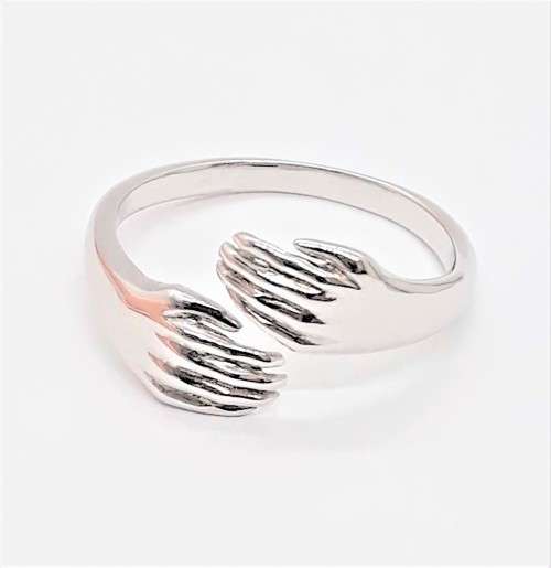 Friendship Hands Sterling Silver Ring