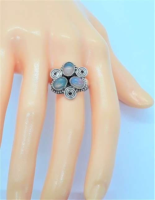 Natural Ethiopian Opal Sterling Silver Ring