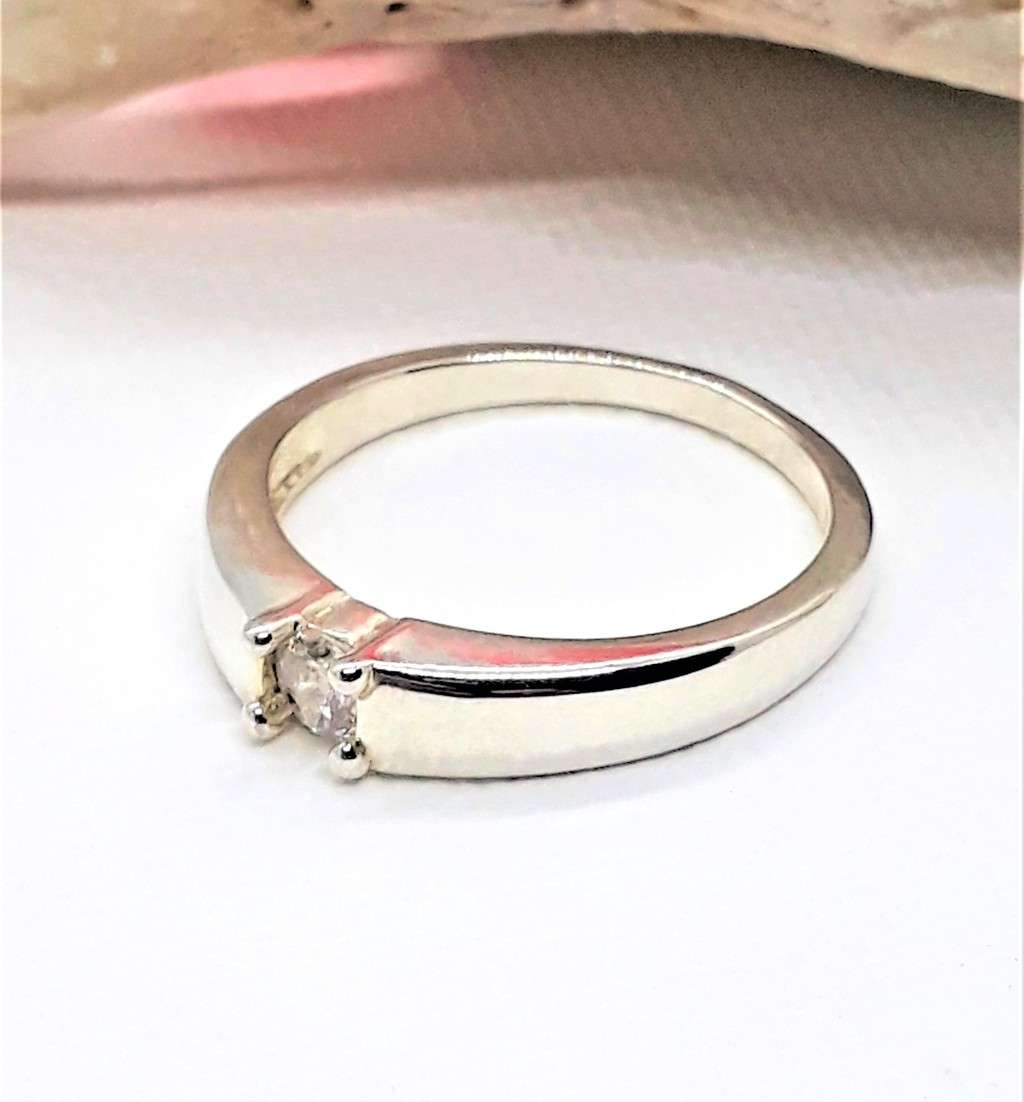 Elegant Cubic Zirconia Sterling Silver Ring