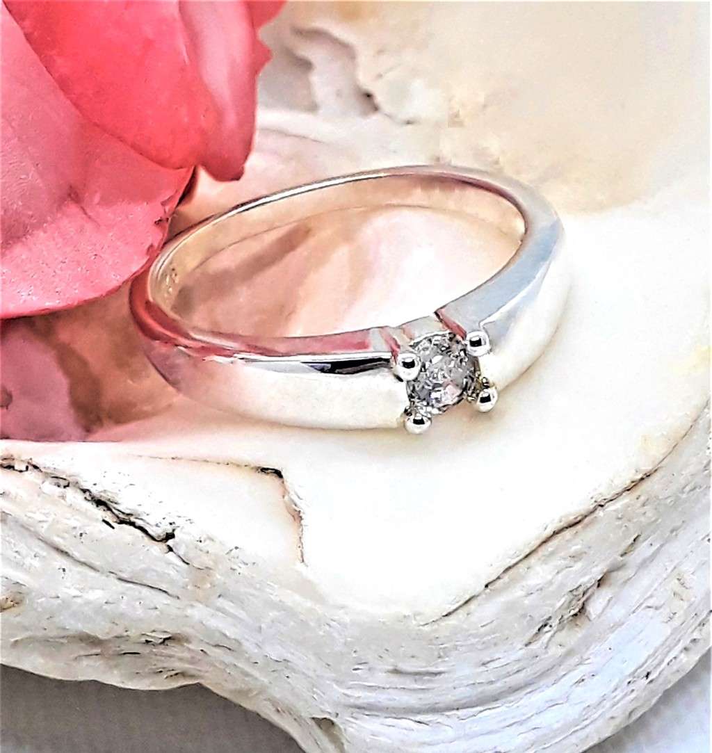 Elegant Cubic Zirconia Sterling Silver Ring