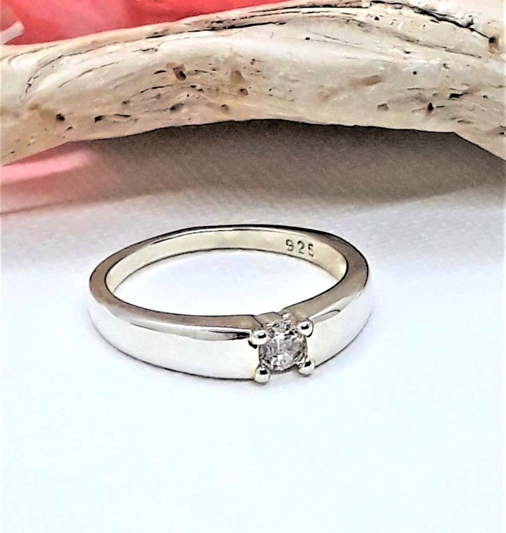 Elegant Cubic Zirconia Sterling Silver Ring
