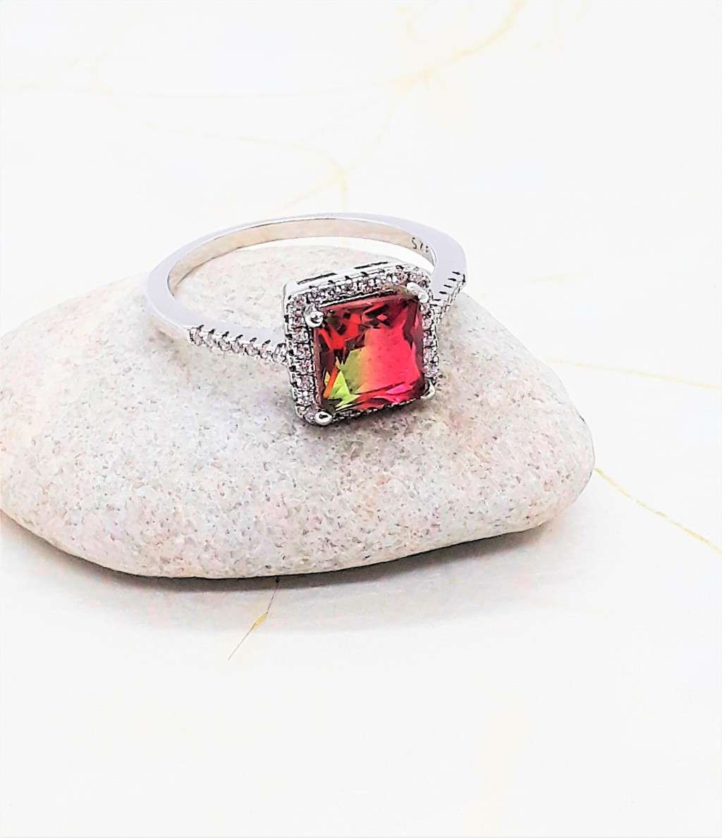 Pink Mystic Topaz Sterling Silver Ring