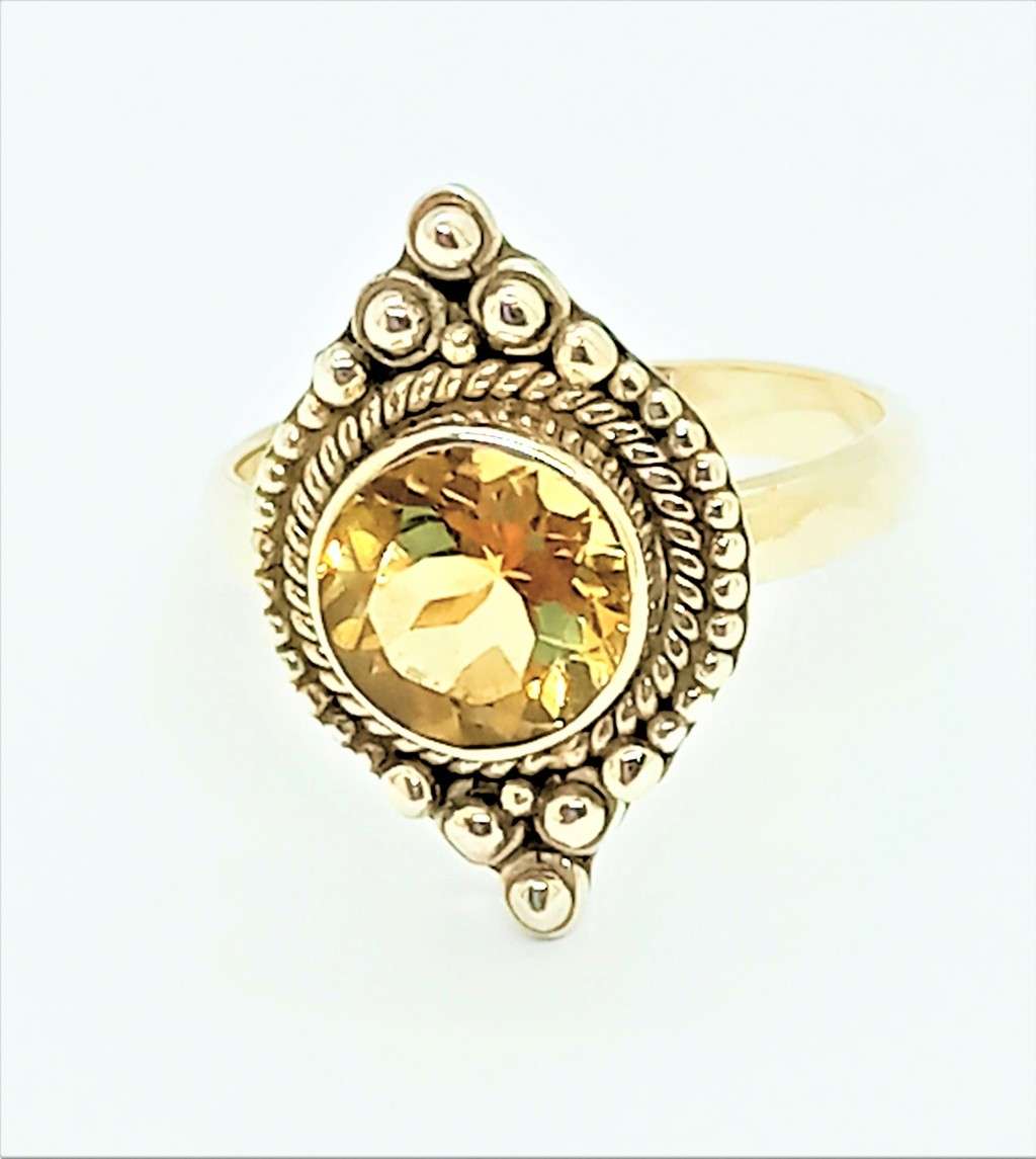Natural Citrine Sterling Silver Ring