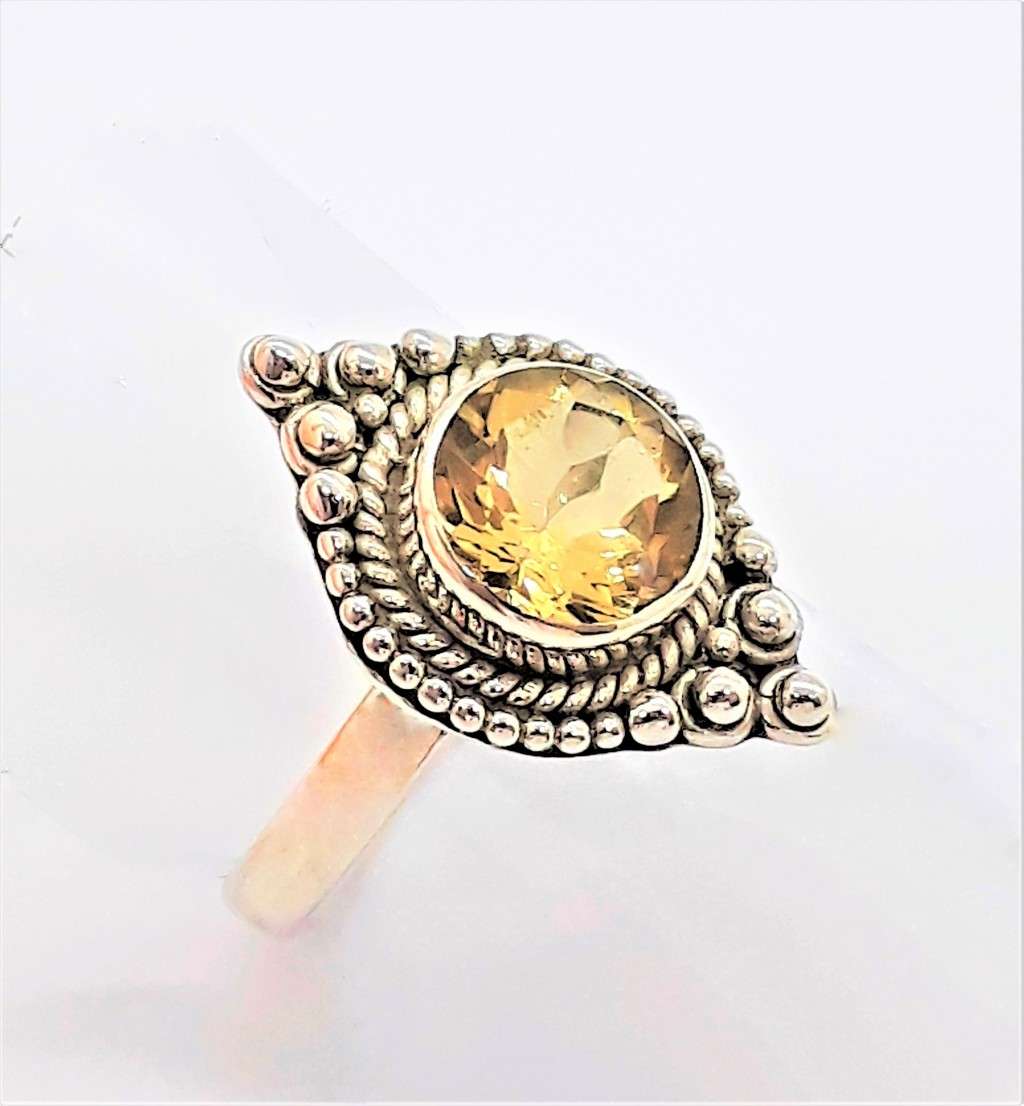 Natural Citrine Sterling Silver Ring