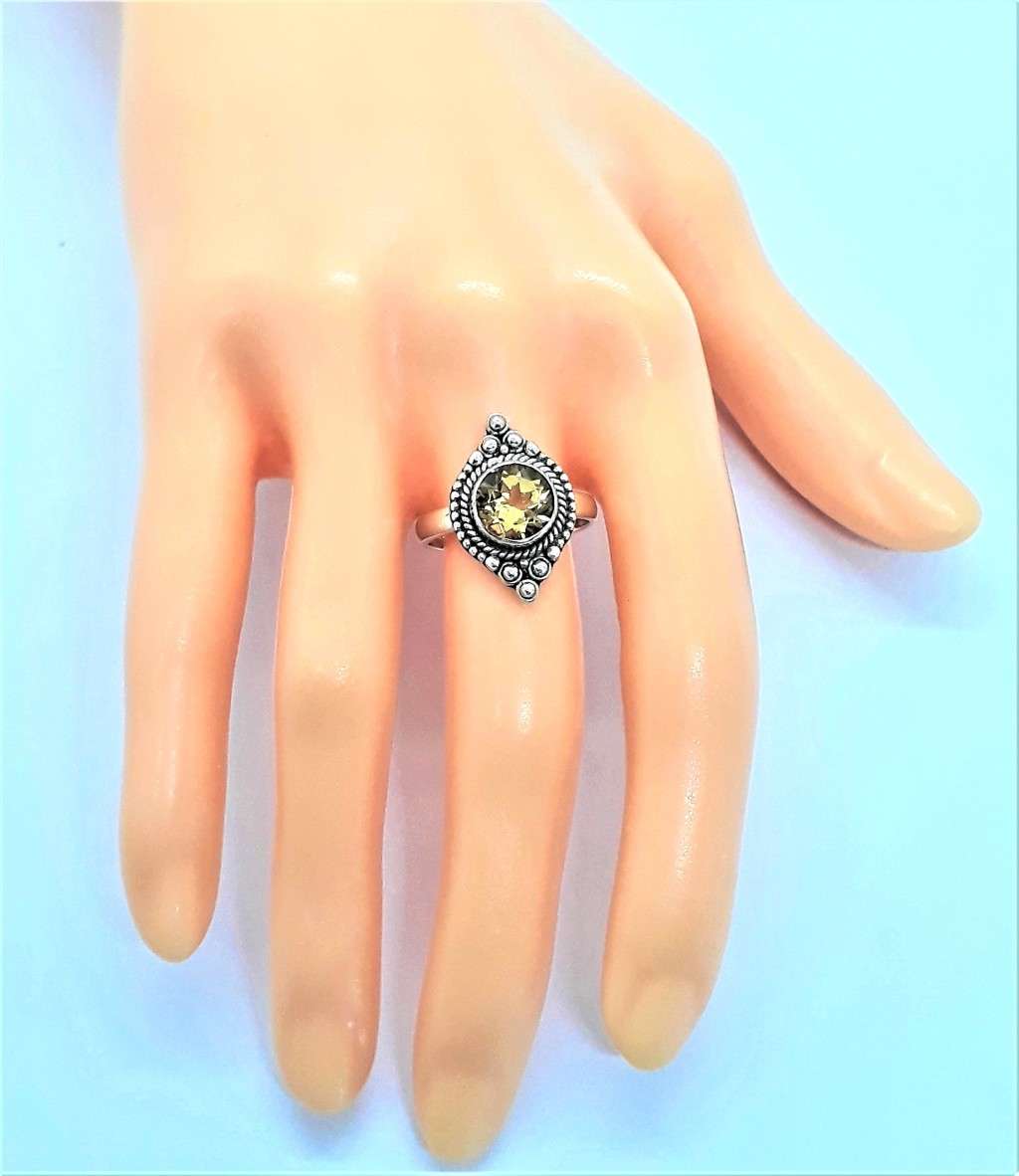 Natural Citrine Sterling Silver Ring