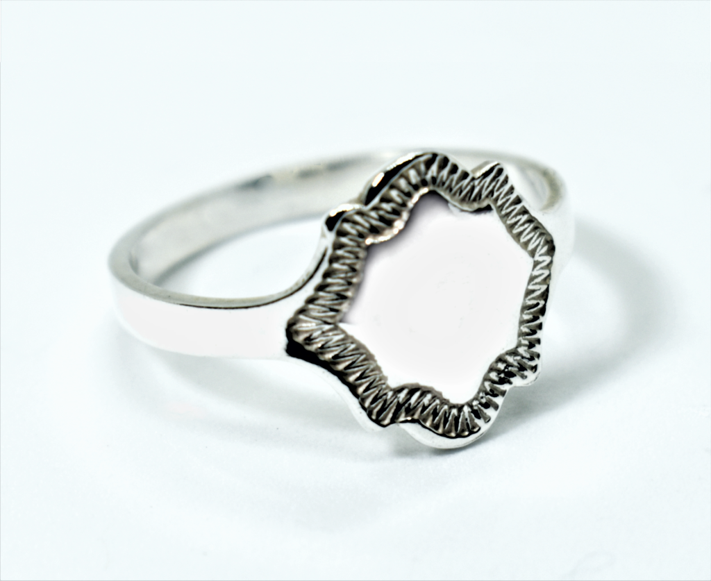 Shield Signet Sterling Silver Ring