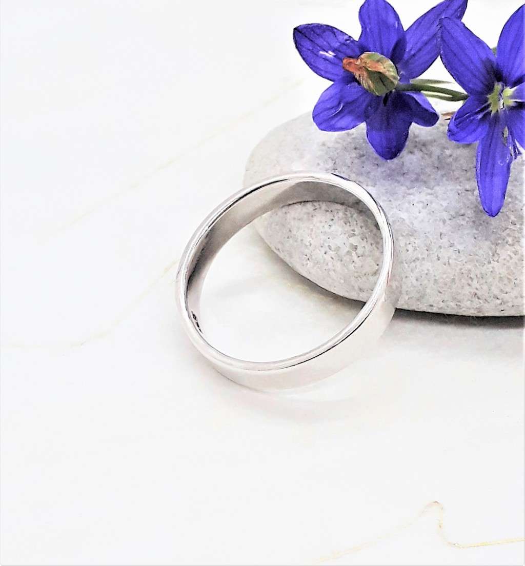 Classic Plain Flat Sterling Silver Band Ring