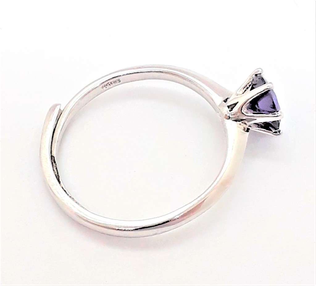 Adjustable Cubic Zirconia Sterling Silver Ring