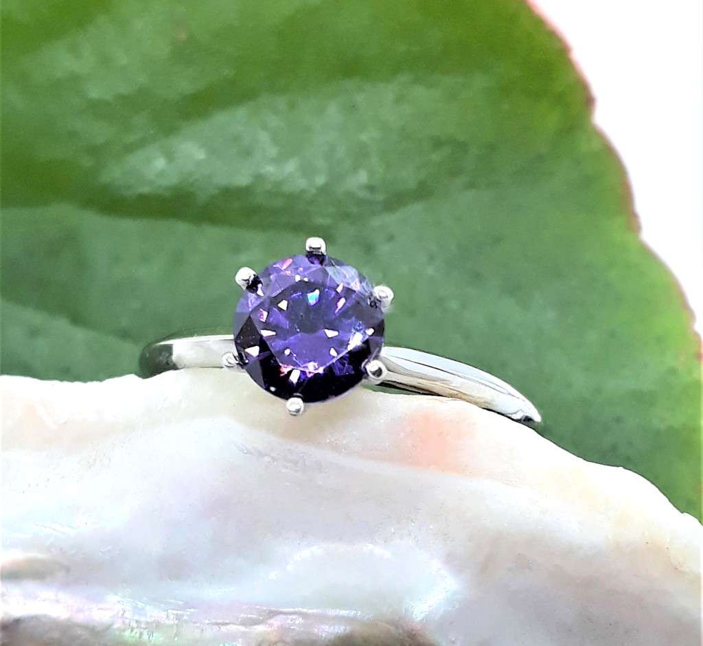 Adjustable Cubic Zirconia Sterling Silver Ring