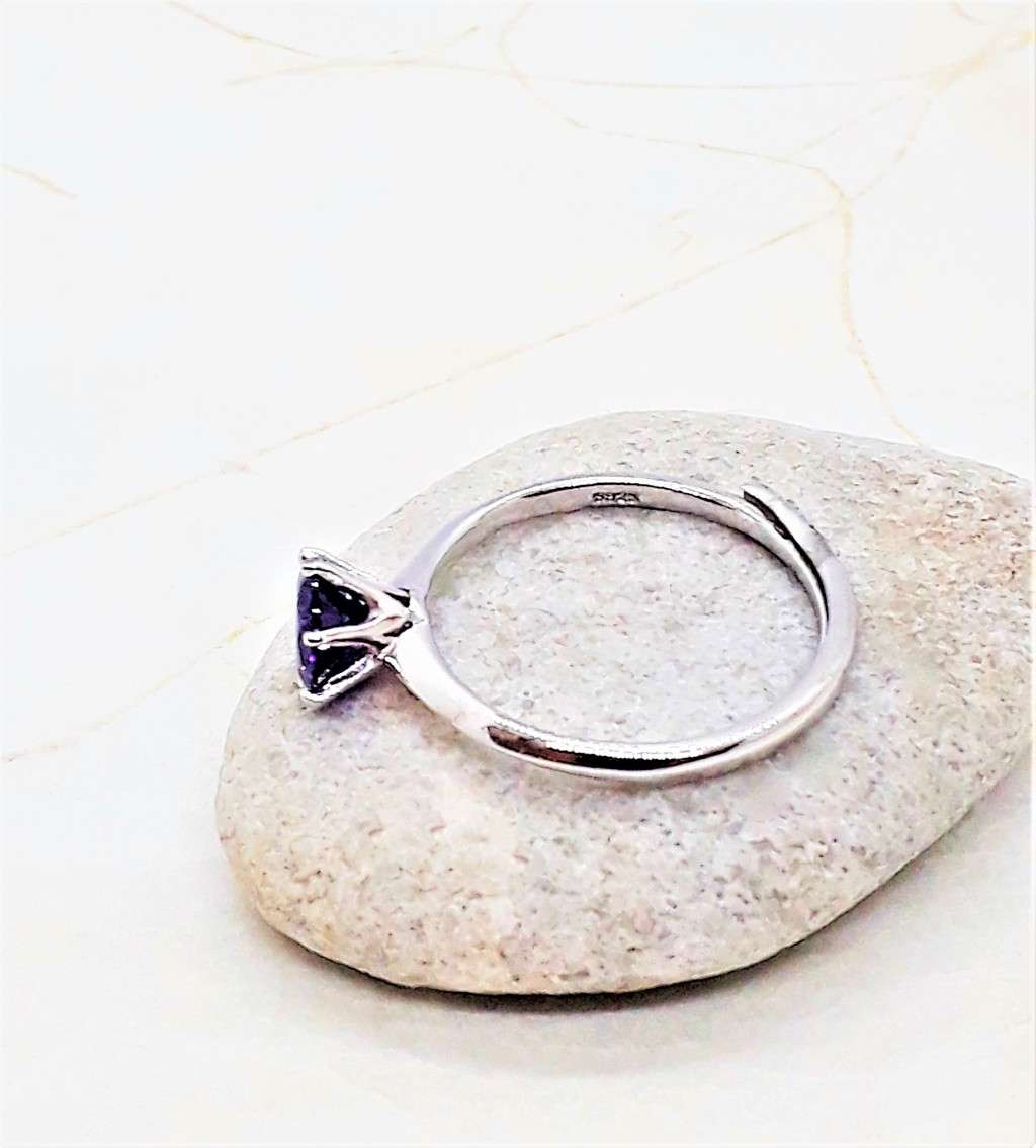 Adjustable Cubic Zirconia Sterling Silver Ring