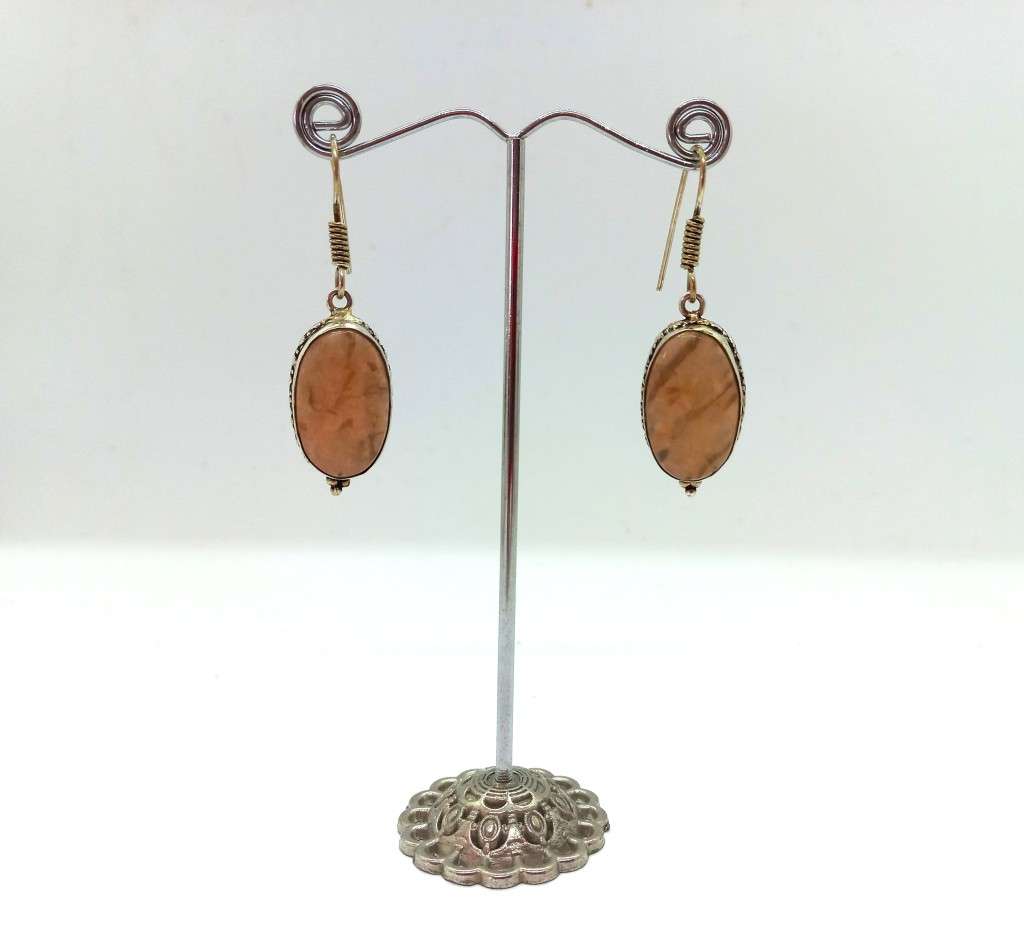 Pink Feldspar Sterling Silver Drop Earrings