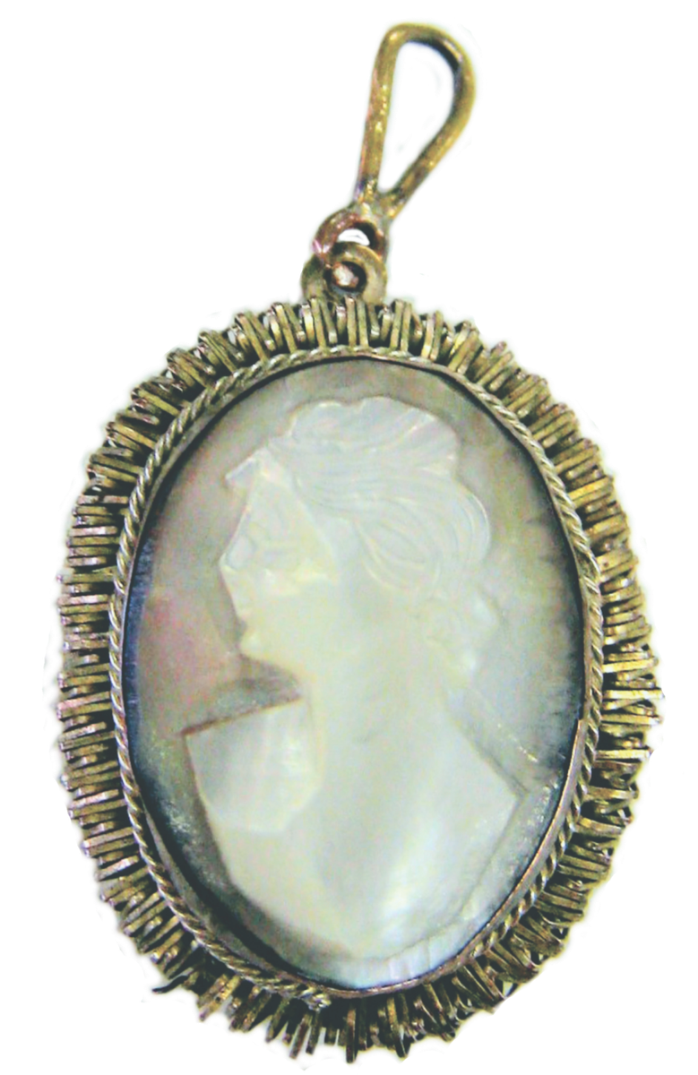 Italian Sterling Silver 800 Cameo Pendant