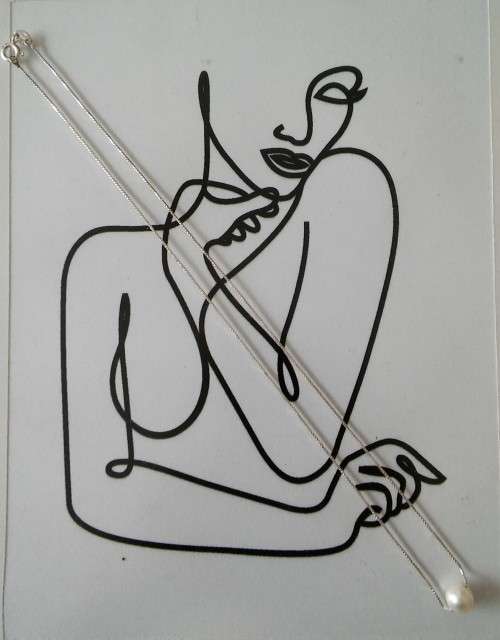 Exquisite Floating Freshwater Pearl Italian Sterling Silver Necklace