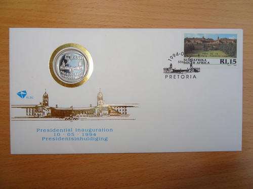 Scarce "Full Steps" 1994-05-10 SA FDC 6.3c "Presidential Inauguration" - In Memory Off