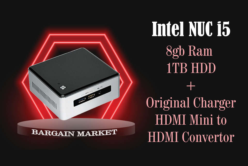 Intel NUC5I5RYH NUC i5-5250U 1.6 GHz to 2.7 GHz 8GB RAM 1TB HDD PC + Free HDMI Mini to HDMI Adaptor