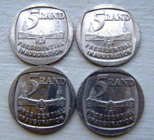 4 x  R5 Inauguration coins