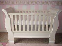 White Sleigh Cot