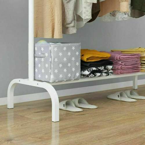 Clothing Rail with Shoe Rack and Hooks