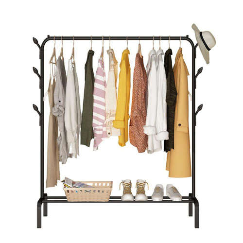Clothing Rail with Shoe Rack and Hooks