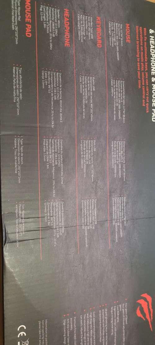 Gamenote Backlit Keyboard/Mouse + headphones and mouse pad