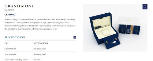 Christophe Duchamp Men`s Grand Mont Watch (Retails R35000)