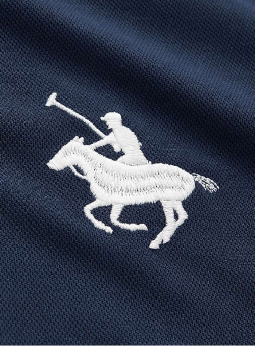 Men Figure and Horse Embroidery Polo Shirt