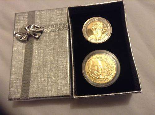 mandela gold plated long walk to freedom and 90th birthday coin