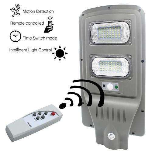 40W LED Solar Power Street Light with REMOTE, PIR Motion Sens, Waterproof, Night Sens & Eco-friendly