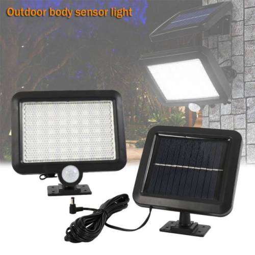 56 LED Solar Charged LED Light - PIR Motion Sensor Detection Wall Lamp