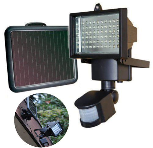 JUST ARRIVED!!! 60 LED PIR Solar Charged Floodlight with Solar Panel