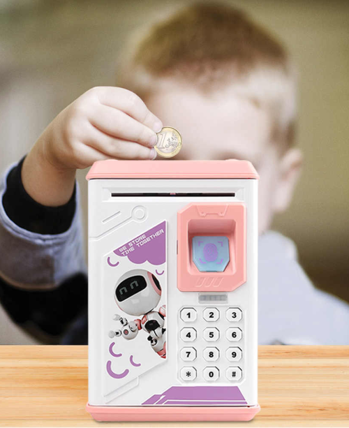 NEW!! Electronic Piggy Bank with Fingerprint & Password Function, Music, UV Lamp - LIKE A REAL ATM!!