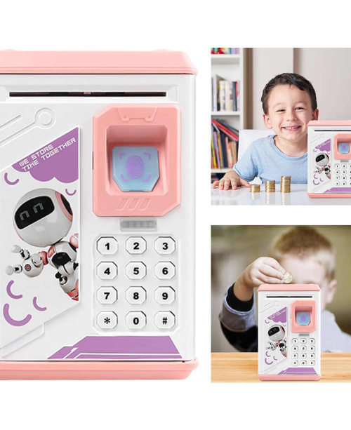 NEW!! Electronic Piggy Bank with Fingerprint & Password Function, Music, UV Lamp - LIKE A REAL ATM!!