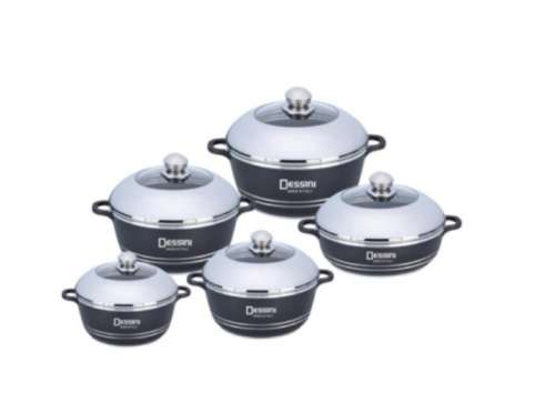 Enchanting 10 Piece Dessini - Die Cast Aluminium - Non Stick Cookware Set - Pure Quality!!!
