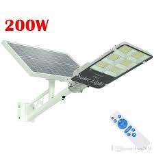 200W LED Solar Power Street Light, PIR Motion Sensor, Waterproof, Night Sensor with Remote Control