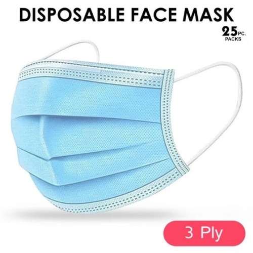 3 PLY Disposable Surgical Face Masks with Ear Loop - Pack of 25