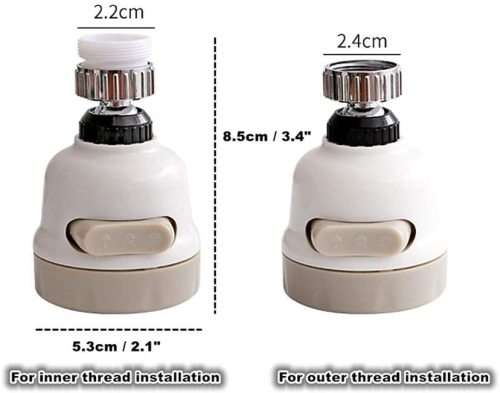 Universal Splash Proof Water Faucet - 360 Degree Rotate - Three Modes - DIY Installation in Seconds