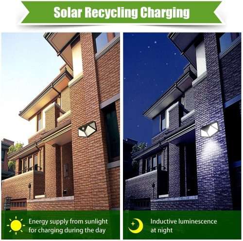 100 LED Waterproof Solar Powered Motion Sensor Wall Light with 270° Wide Angle - 600 Lumen